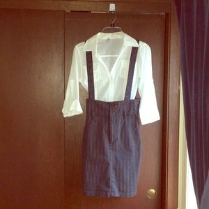 H&M pencil skirt w2 pockets & suspenders- 4